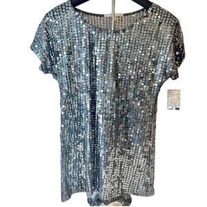 Blinged Out Sexy Dolman Sleeve Futuristic Festival Glam Hip Hop Women MED